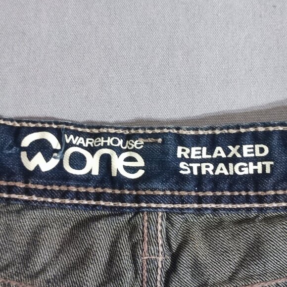 Warehouse One relaxed straight leg jeans men's size 30X30 dark ink blue - Picture 6 of 14